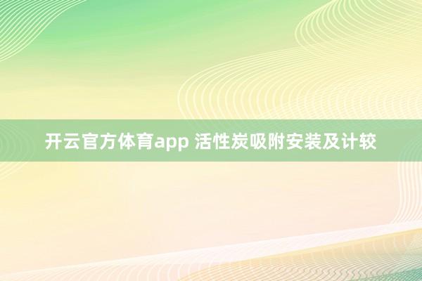 开云官方体育app 活性炭吸附安装及计较