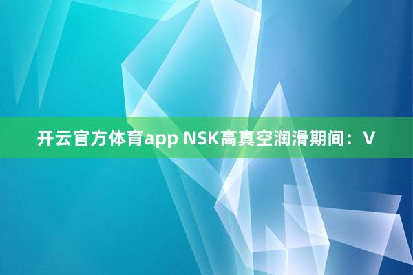开云官方体育app NSK高真空润滑期间：V