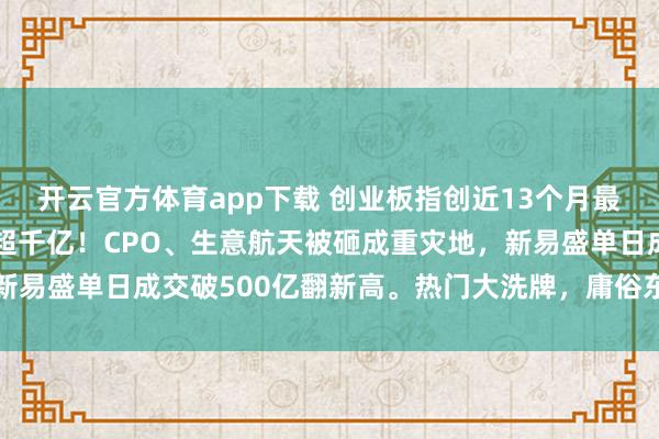 开云官方体育app下载 创业板指创近13个月最大跌幅，主力两天跑路超千亿！CPO、生意航天被砸成重灾地，新易盛单日成交破500亿翻新高。热门大洗牌，庸俗东说念主该抄底