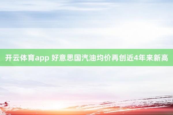 开云体育app 好意思国汽油均价再创近4年来新高
