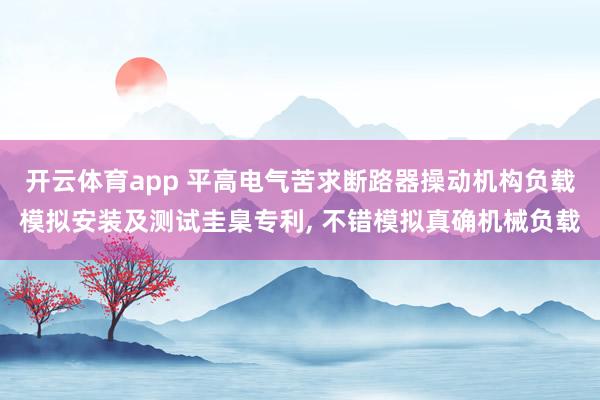 开云体育app 平高电气苦求断路器操动机构负载模拟安装及测试圭臬专利, 不错模拟真确机械负载