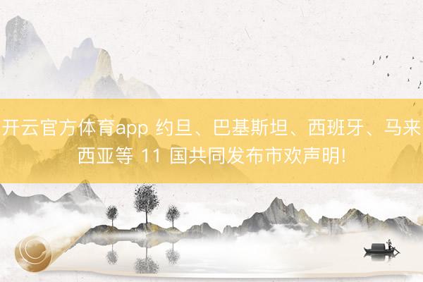 开云官方体育app 约旦、巴基斯坦、西班牙、马来西亚等 11 国共同发布市欢声明!
